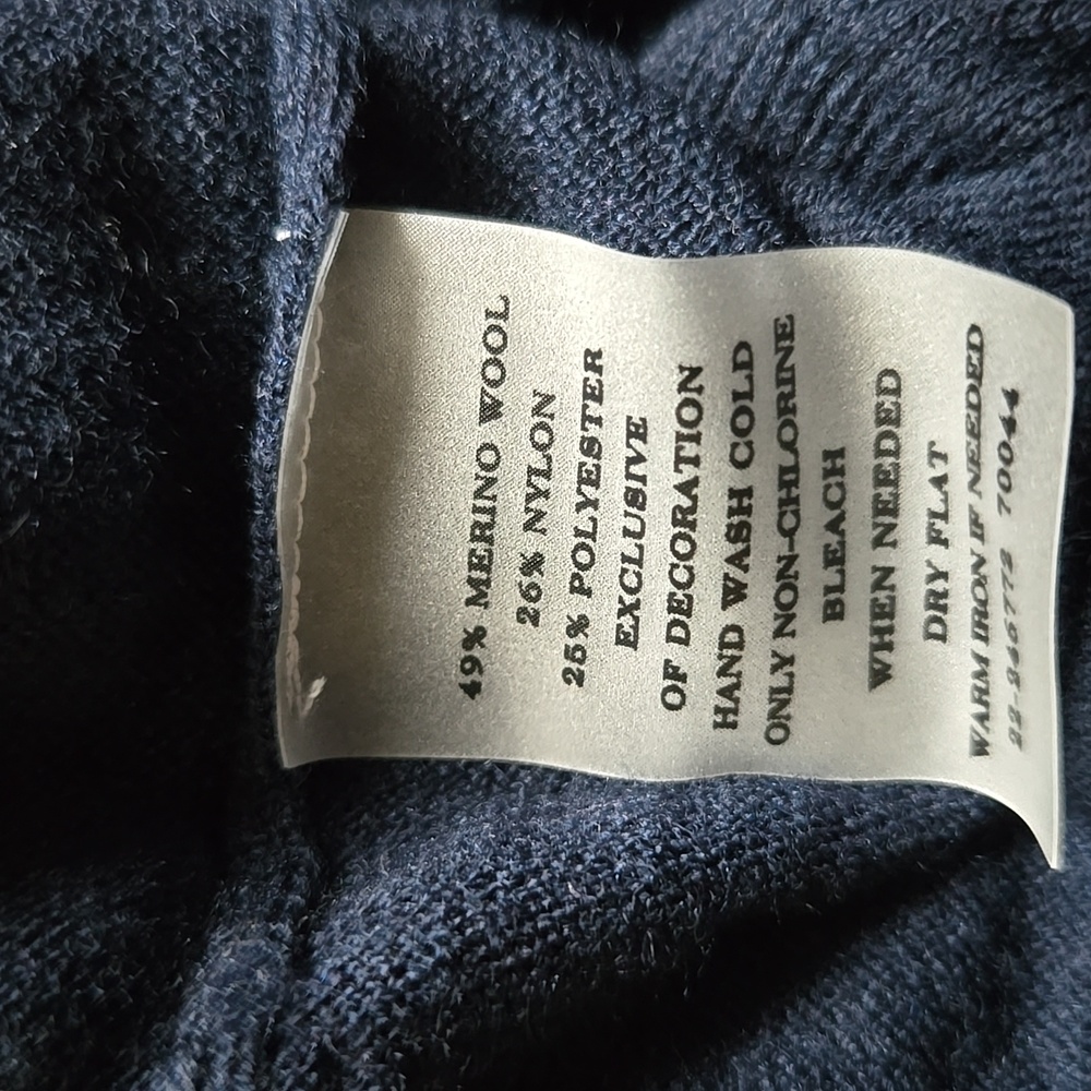 NEW Ann Taylor Navy Blue Black Ribbon Cardigan S - Picture 6 of 6